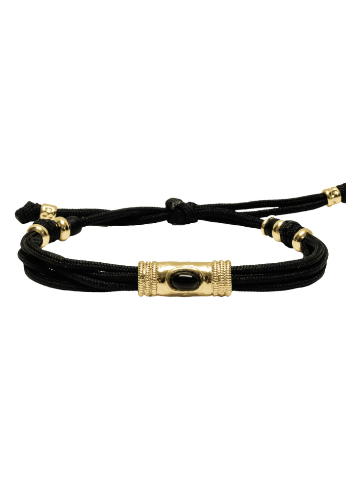 Bracelet Cordon Noir Et Onyx - Sing A Song