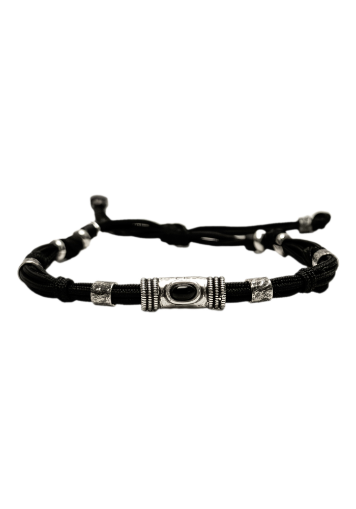 Bracelet Cordon Noir Et Onyx Homme - Sing A Song