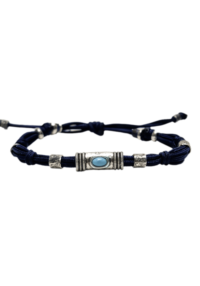 Bracelet Cordon Bleu Et Turquoise - Sing A Song