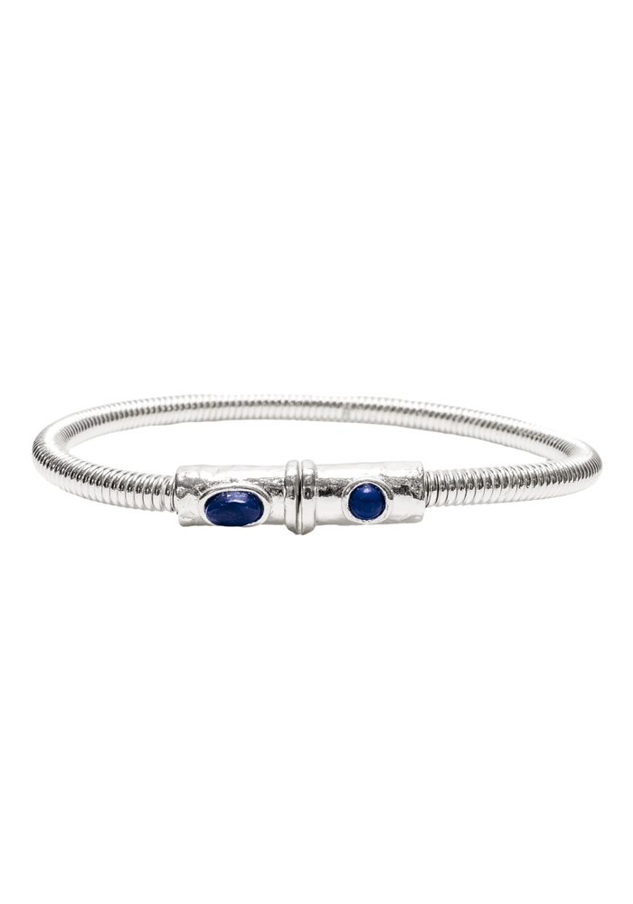 Bracelet Corde De Basse Big Plaqué Argent Lapis - Sing A Song