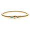 Bracelet Corde De Basse Big Plaqué Or Turquoise