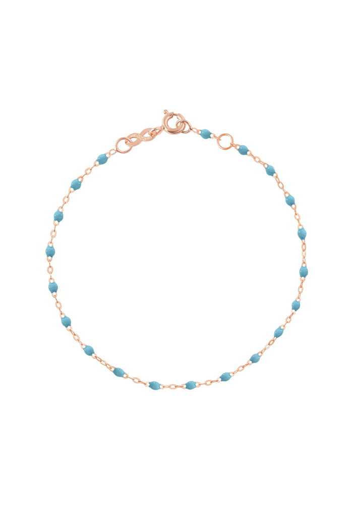 Bracelet Classique Gigi Or Rose Et Résines Turquoise 17cm - Gigi Clozeau