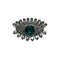 Broche Œil Strass Vert Et Perles Nacrées