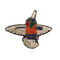 Broche Oiseau Brodée Orange Vert Et Marine