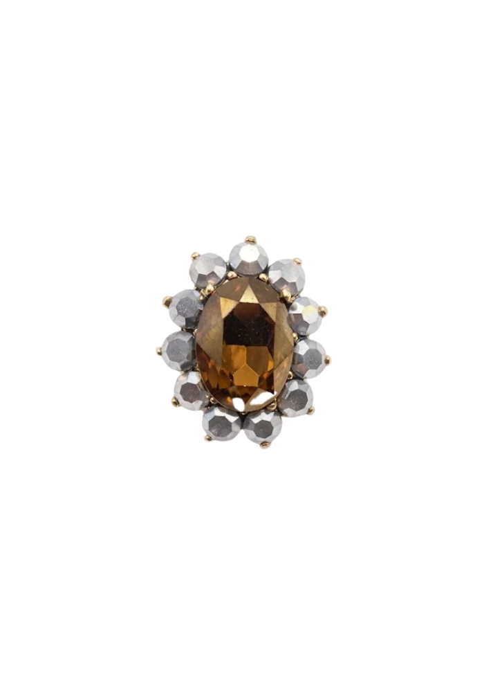 Broche Ovale Strass Doré - Sélectionné par Blush