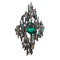 Broche Ovale Strass Vert Et Multicolore