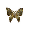 Broche Papillon Strass Blancs Et Verts Et Perle Nacrée