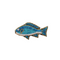 Broche Poisson En Fils Métallisés Bleu