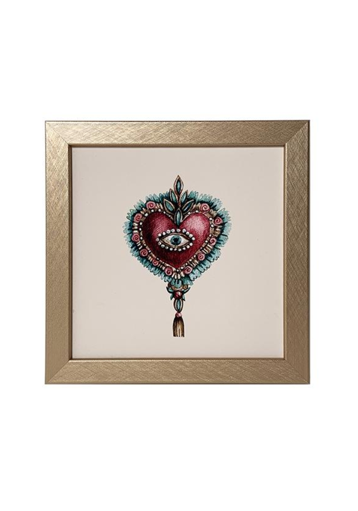 Cadre Ex Voto Carré Coeur Rouge - Sélectionné par Blush