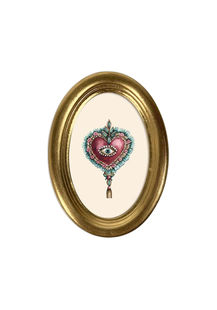 Cadre Ex Voto Ovale Coeur Rouge - Sélectionné par Blush