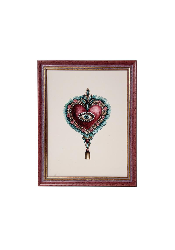 Cadre Ex Voto Rectangle Coeur Rouge - Sélectionné par Blush 