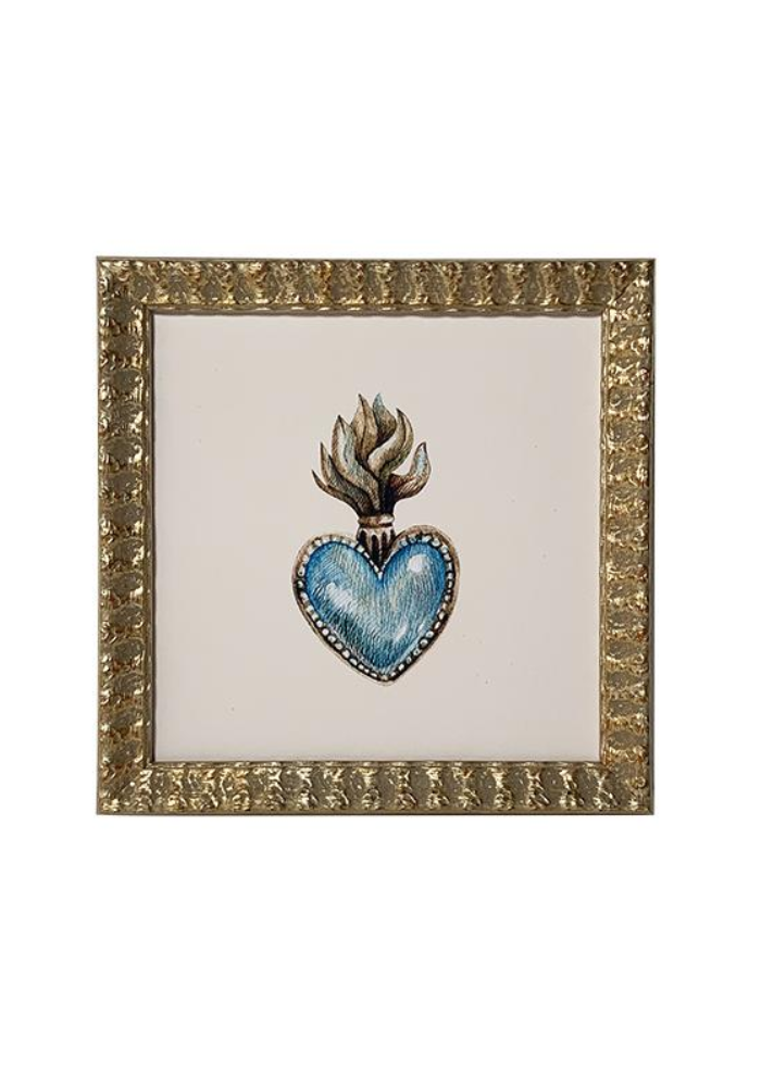 Cadre Exvoto Carré Coeur Bleu - Sélectionné par Blush