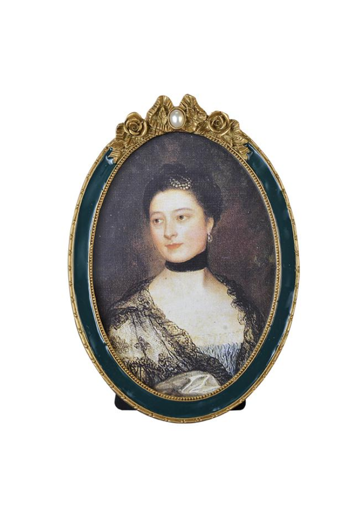 Cadre Ovale Métal Bleu Canard - Sélectionné par Blush