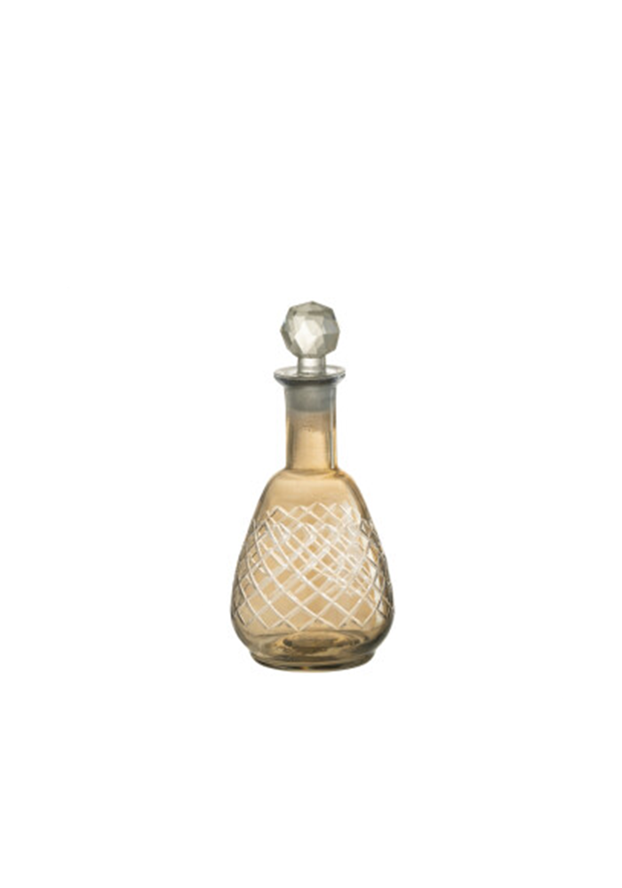 Chiseled Carafe in Checkered Smoked Glass