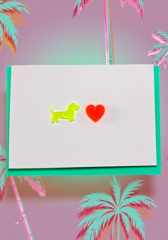 Carte Petit Teckel Et Coeur
