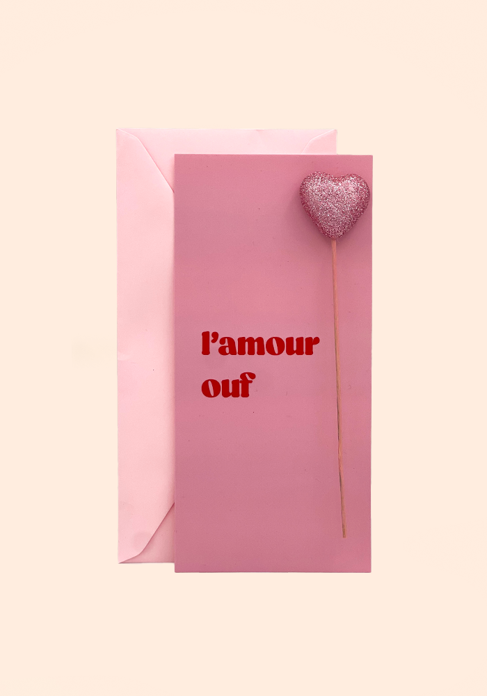 Carte L'Amour Ouf Avec Bâtonnet Rose - Blush