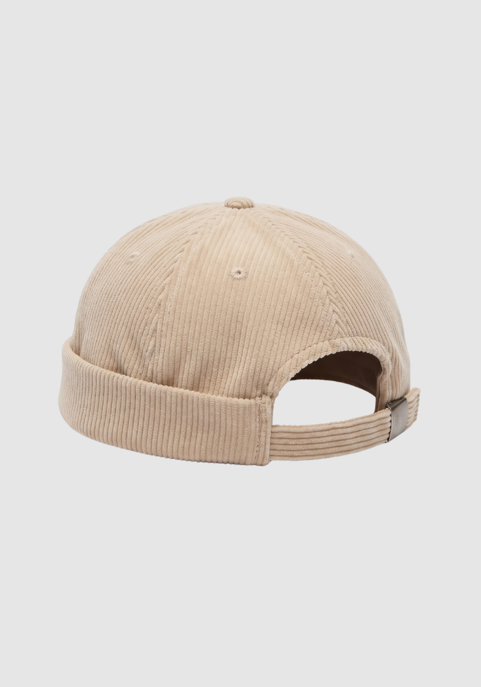 Casquette Sans Visière Velours Côtelé Beige
