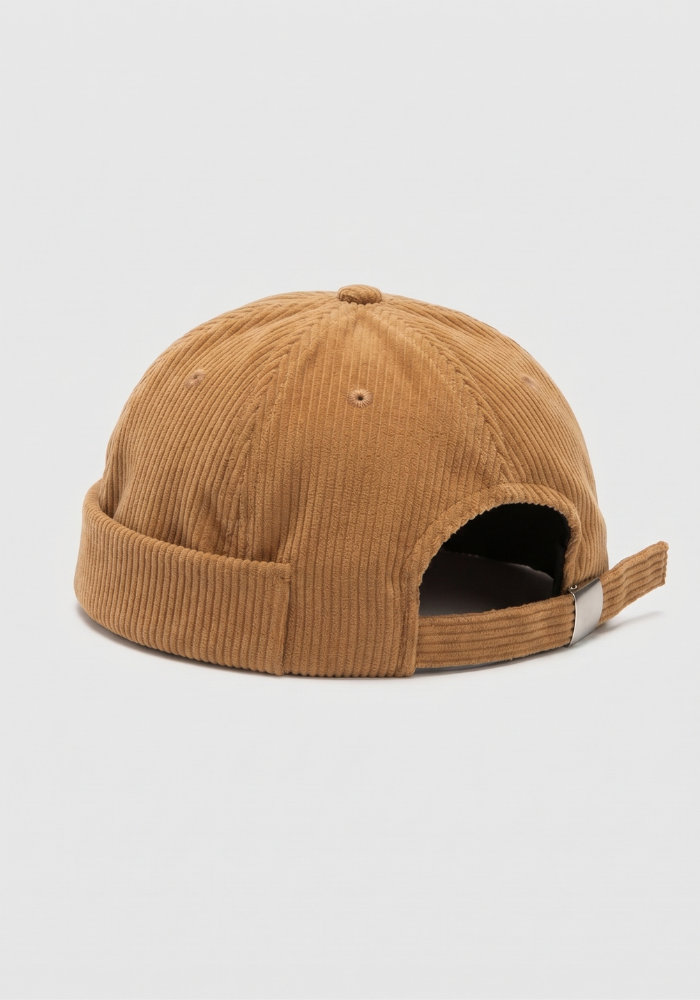 Casquette Sans Visière Velours Côtelé Camel