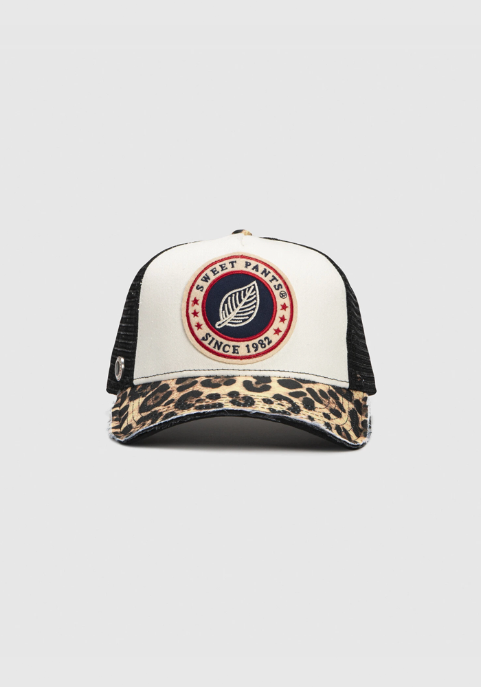 Casquette Home Run Print Léopard Off White - Sweet Pants