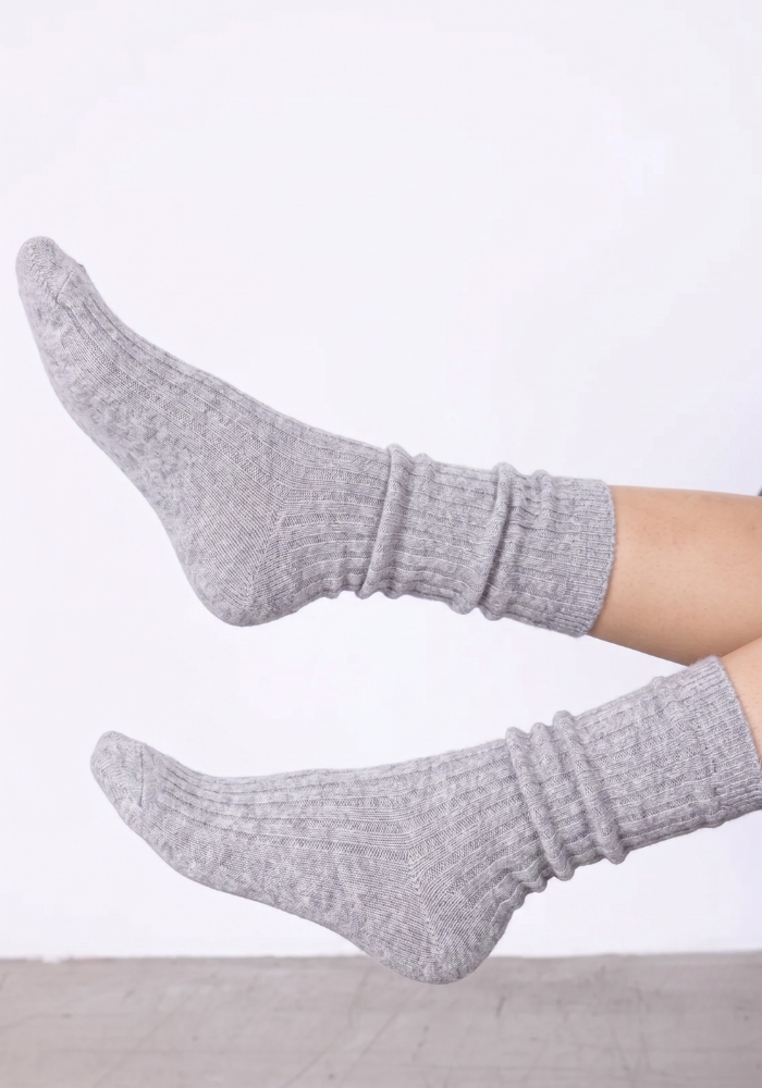 Chaussette Cachemire Gris Chiné - Notshy