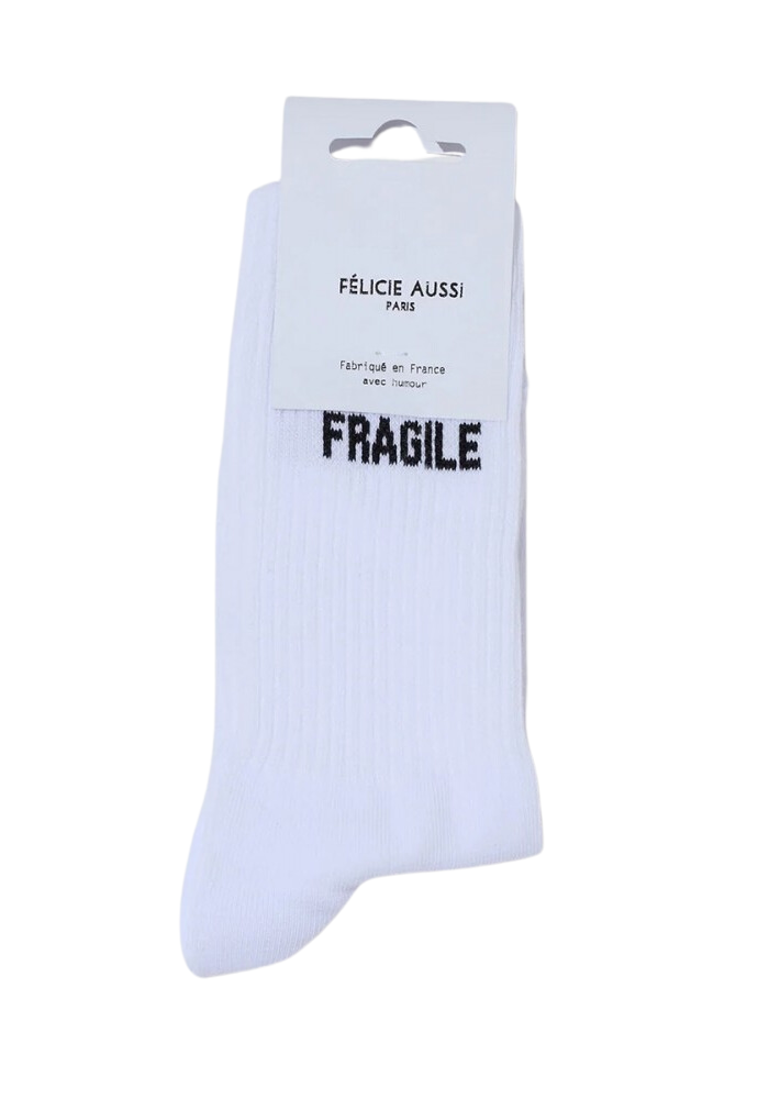 Chaussettes Homme Fragile Blanc - Félicie Aussi