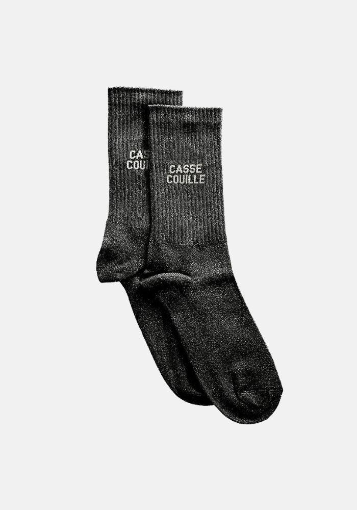 Chaussettes Casse Couille Pailletées Noir - Félicie Aussi