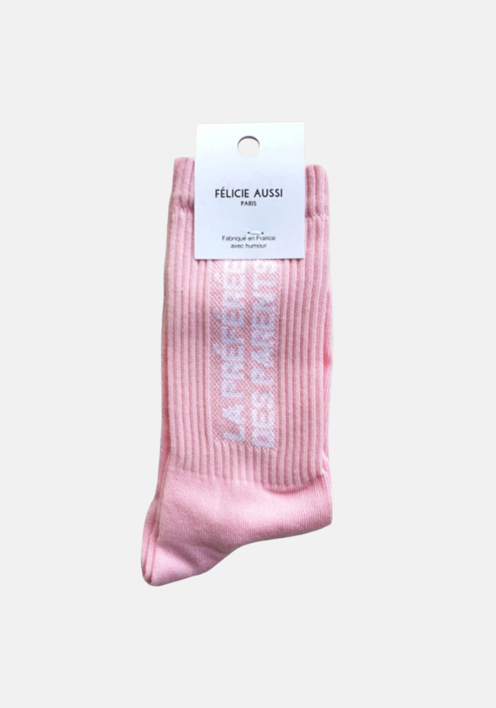 Chaussettes La Préférée Des Parents Rose Pâle - Félicie Aussi