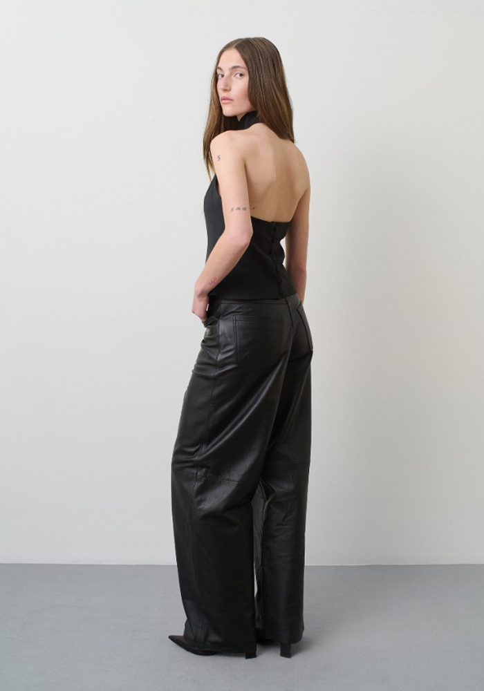 Pantalon Cocoon Leather Noir - Remain