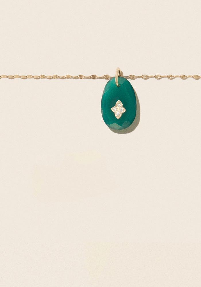 Collier "Gaia" En Onyx Vert - Pascale Monvoisin