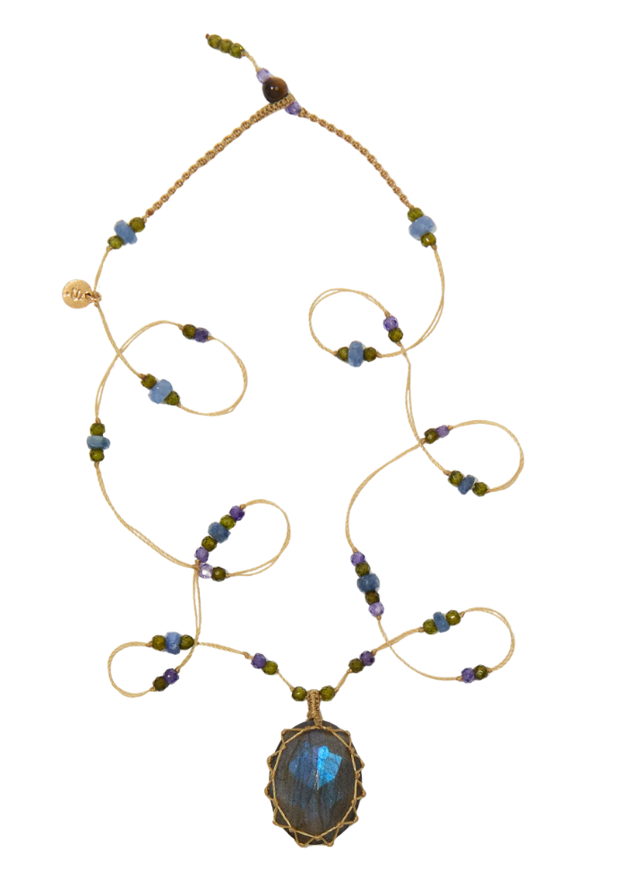 Collier Pendentif Tibétain Labradorite Blue - Sélectionné par Blush