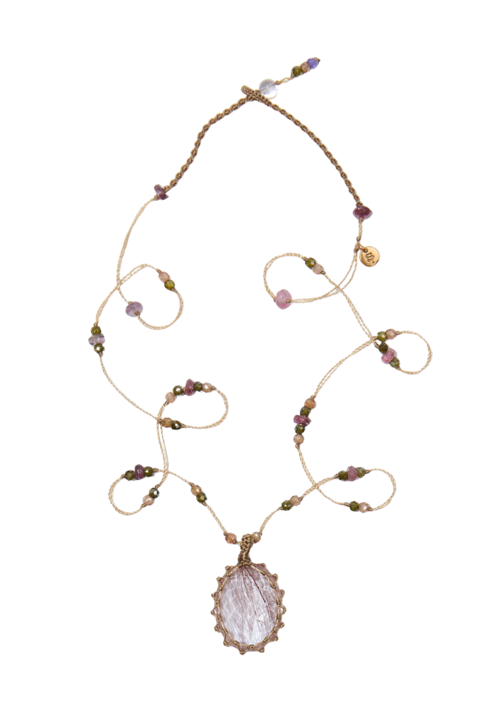Collier Pendentif Tibétain Rutile Copper Quartz - Sélectionné par Blush