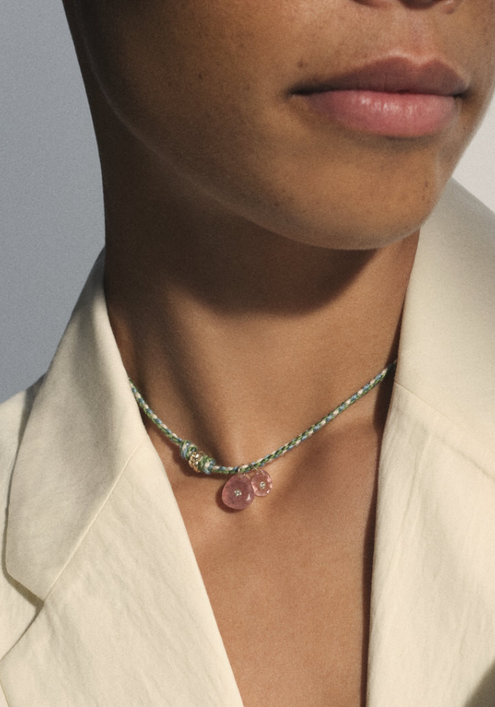 Collier Holi Strawberry Quartz - Pascale Monvoisin