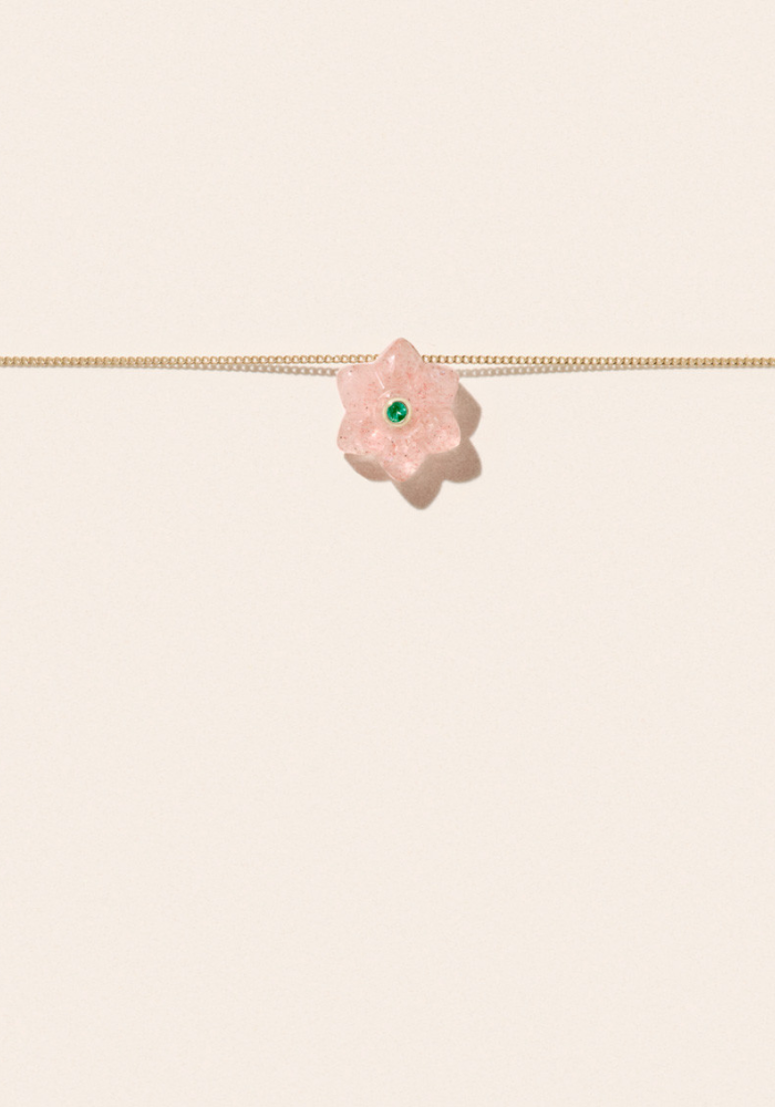 Collier Ida Quartz Fraise - Pascale Monvoisin