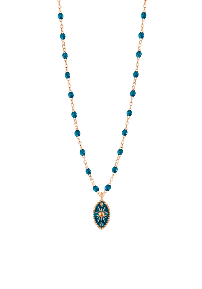 Collier Karma Or Rose Et Résine Jungle 42 Cm - Gigi Clozeau