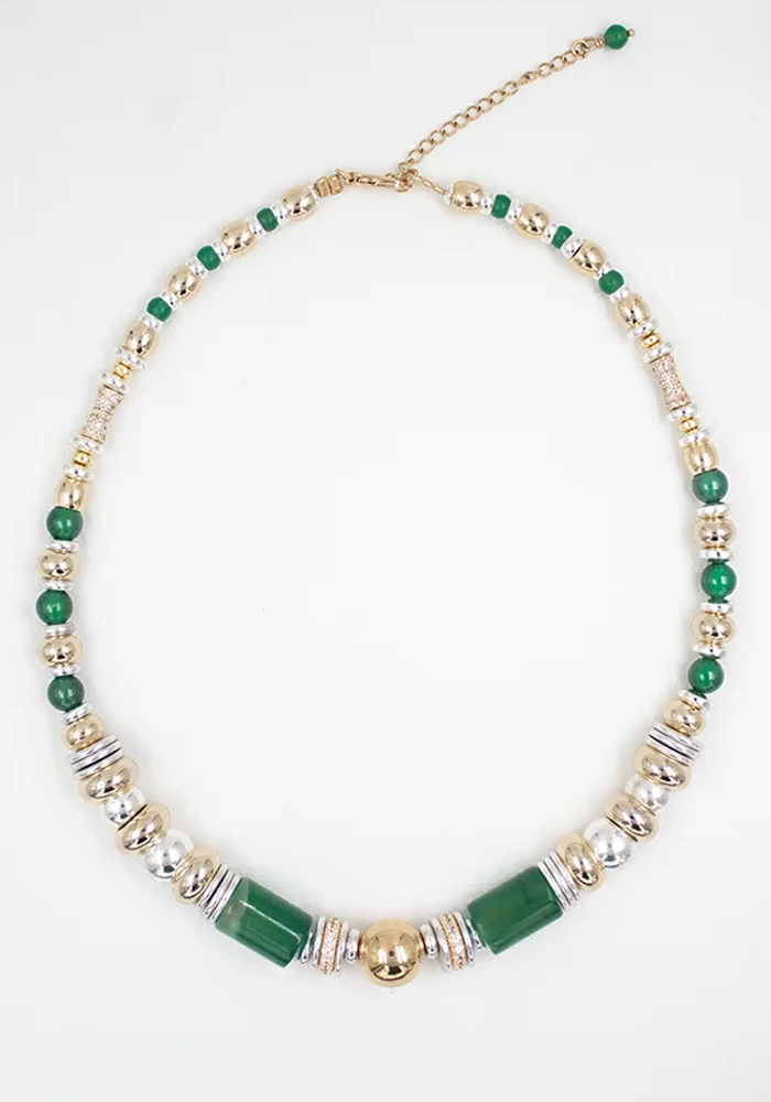 Collier Nefertiti Agate Verte - Sigal 