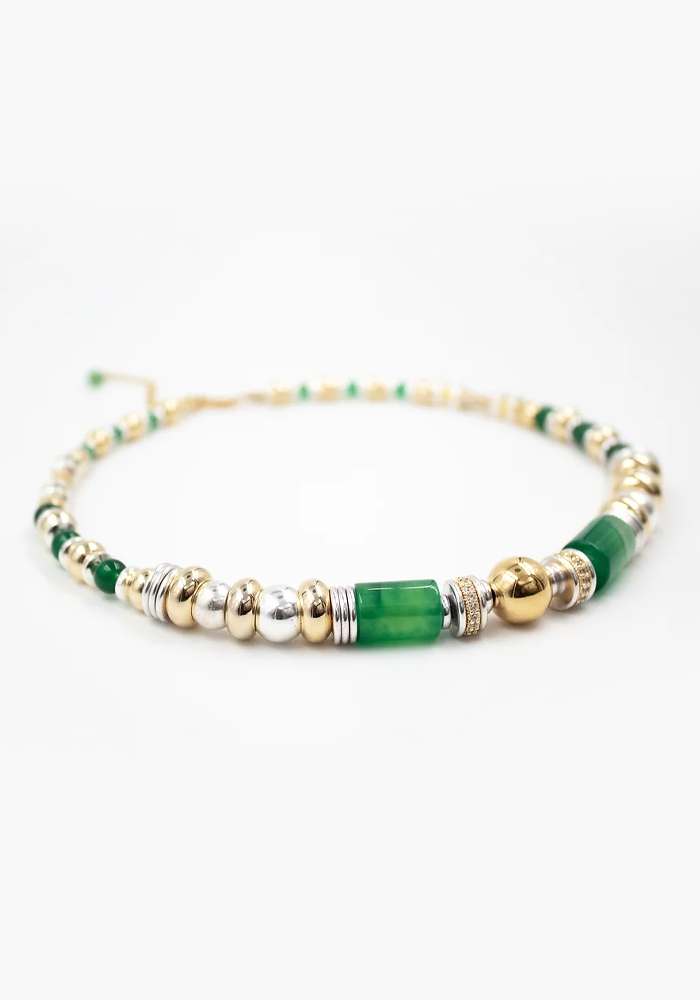 Collier Nefertiti Agate Verte - Sigal 