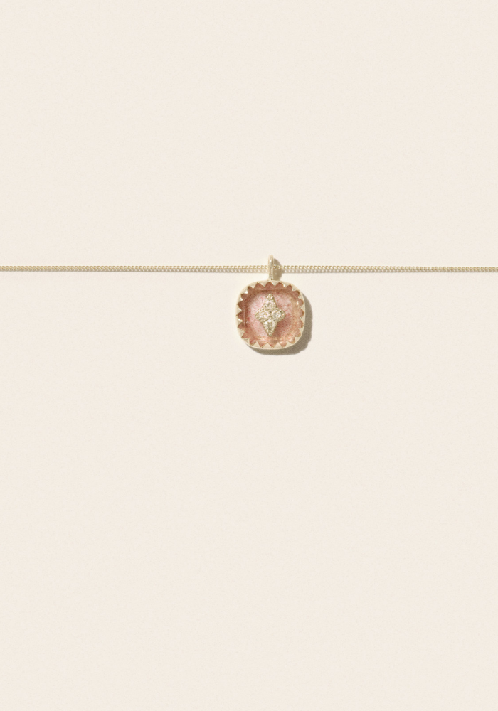 Collier Pierrot Strawberry Quartz - Pascale Monvoisin