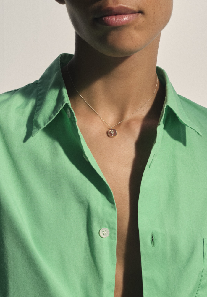 Collier Pierrot Strawberry Quartz - Pascale Monvoisin
