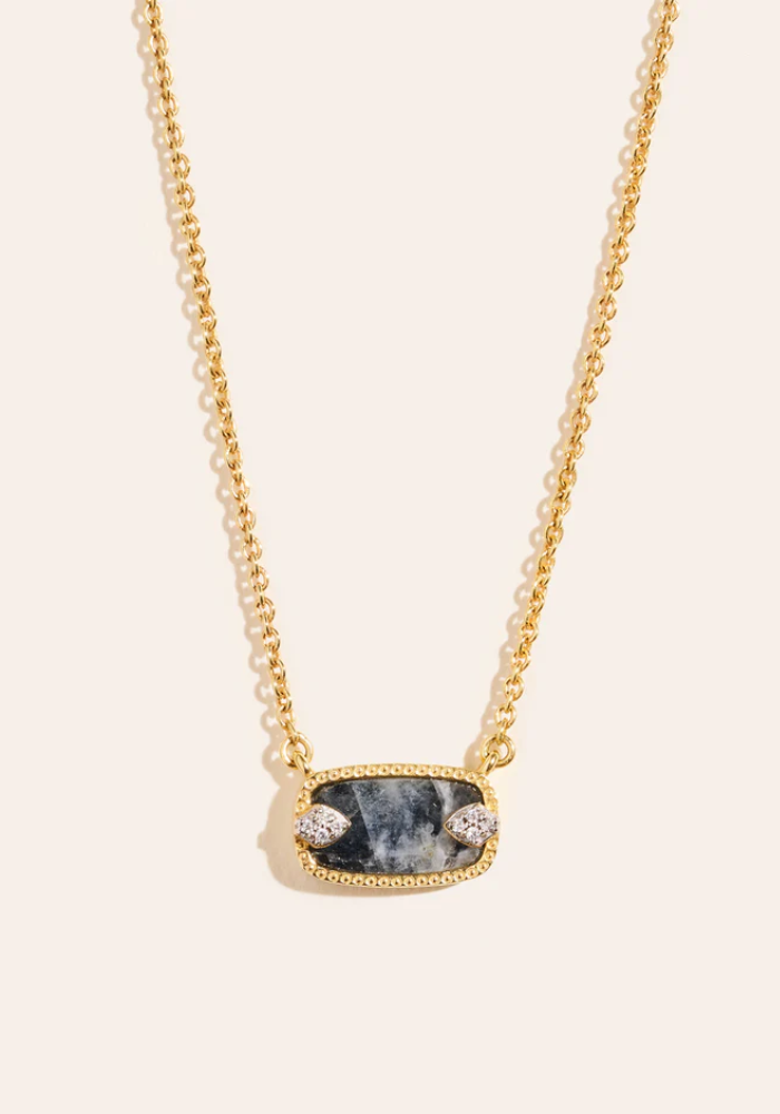 Collier Sangha Onyx Et Pierre De Lune - Be Maad