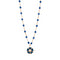 Flower Necklace Rose Gold Diamond And Prussian Blue Resins 42cm