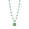 Flower Necklace Rose Gold Diamond And Emerald Green Resins 42cm