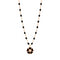 Flower Necklace Rose Gold Diamond And Black Resins 42cm