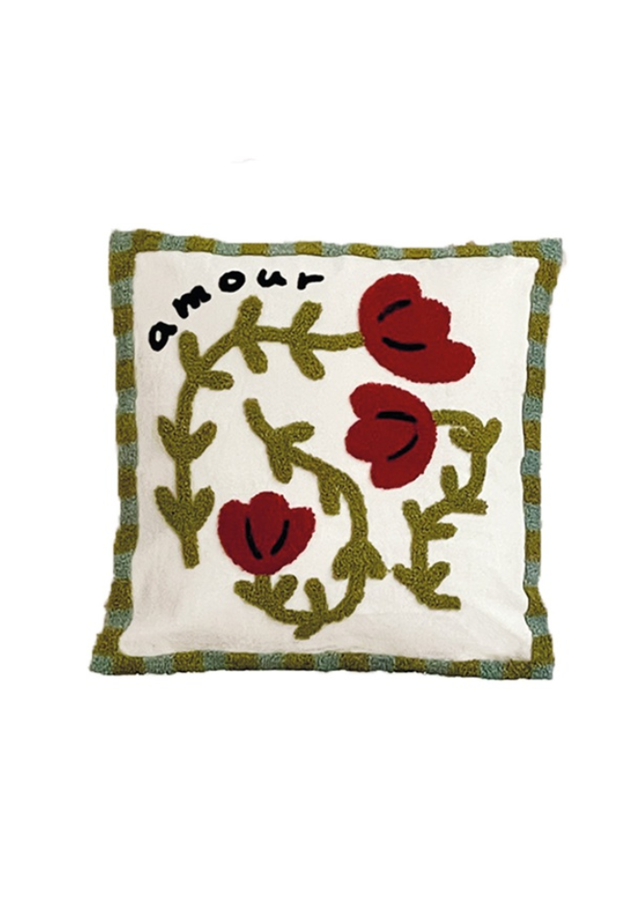 Coussin Influence Coquelicot Rouge - Sélectionné par Blush