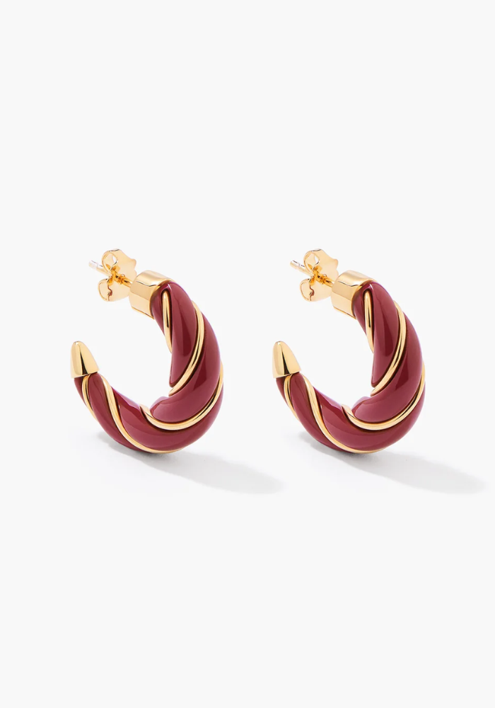 Créoles Diana Petit Modèle Marron - Aurélie Bidermann
