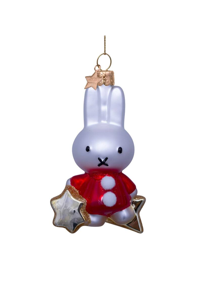 Décoration À Suspendre Miffy Étoile Dorée Et Manteau Rouge - Blush Sélection Décoration