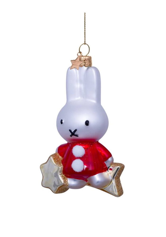 Décoration À Suspendre Miffy Étoile Dorée Et Manteau Rouge - Blush Sélection Décoration