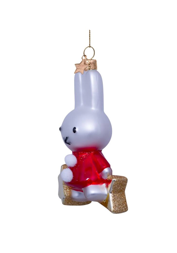 Décoration À Suspendre Miffy Étoile Dorée Et Manteau Rouge - Blush Sélection Décoration