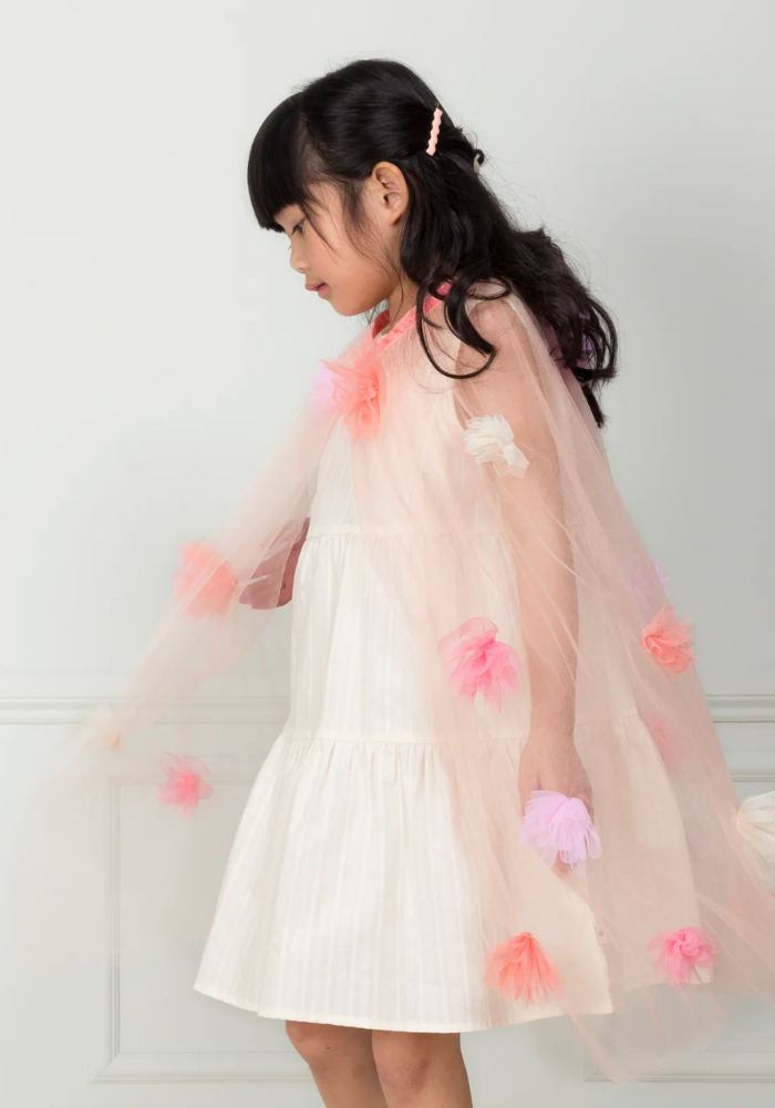 Déguisement Cape Fleurie En Tulle 3/6 Ans - Meri Meri
