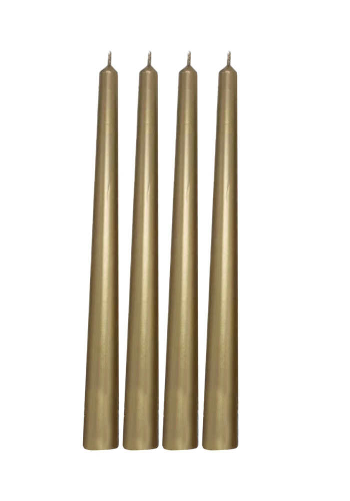 Set of 4 Golden Taper Candles