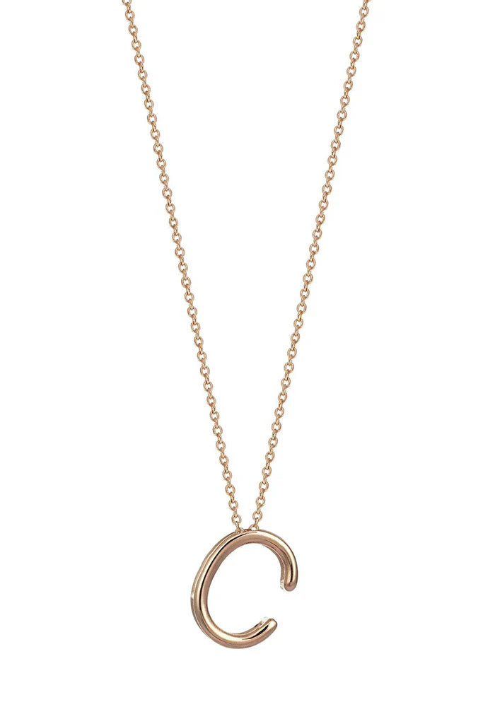 Collier Lettre C Or Rose 14K - Kismet By Milka